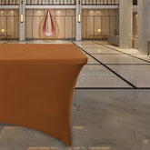 Lofaris Brown Fitted Spandex Rectangle Banquet Table Cover